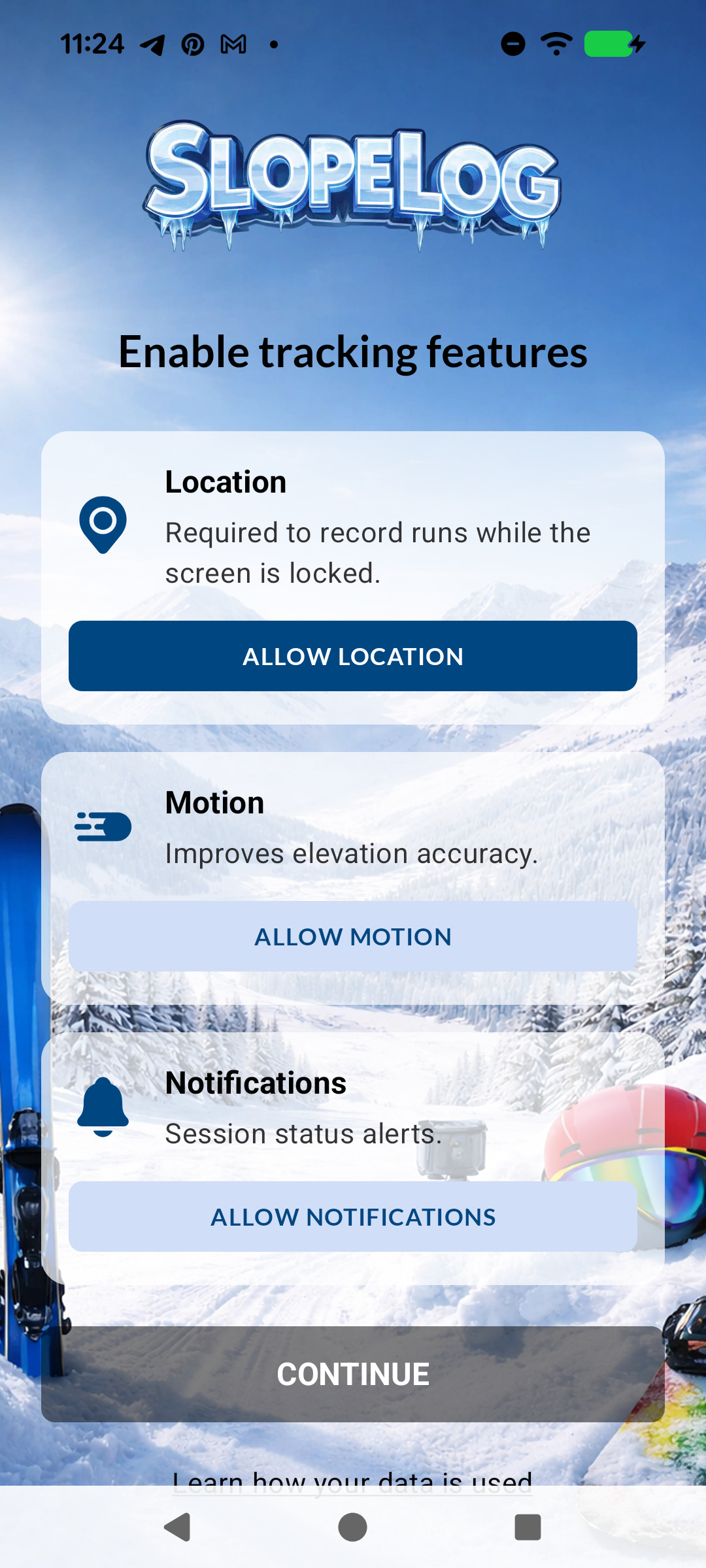 Ice Fisher Snowpark permissions screen